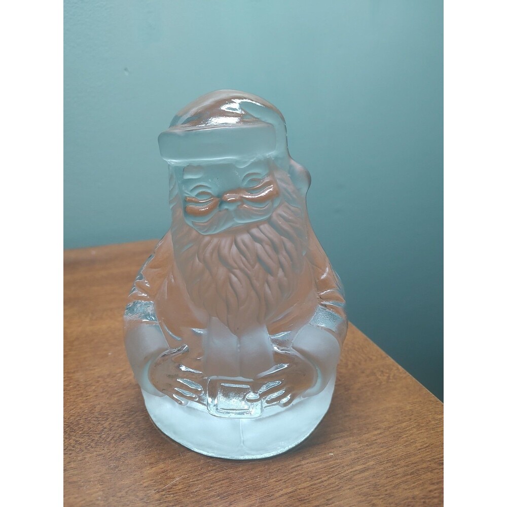 Viking Fine Crystal Santa Clear Figurine Paperweight 6.5" Tall